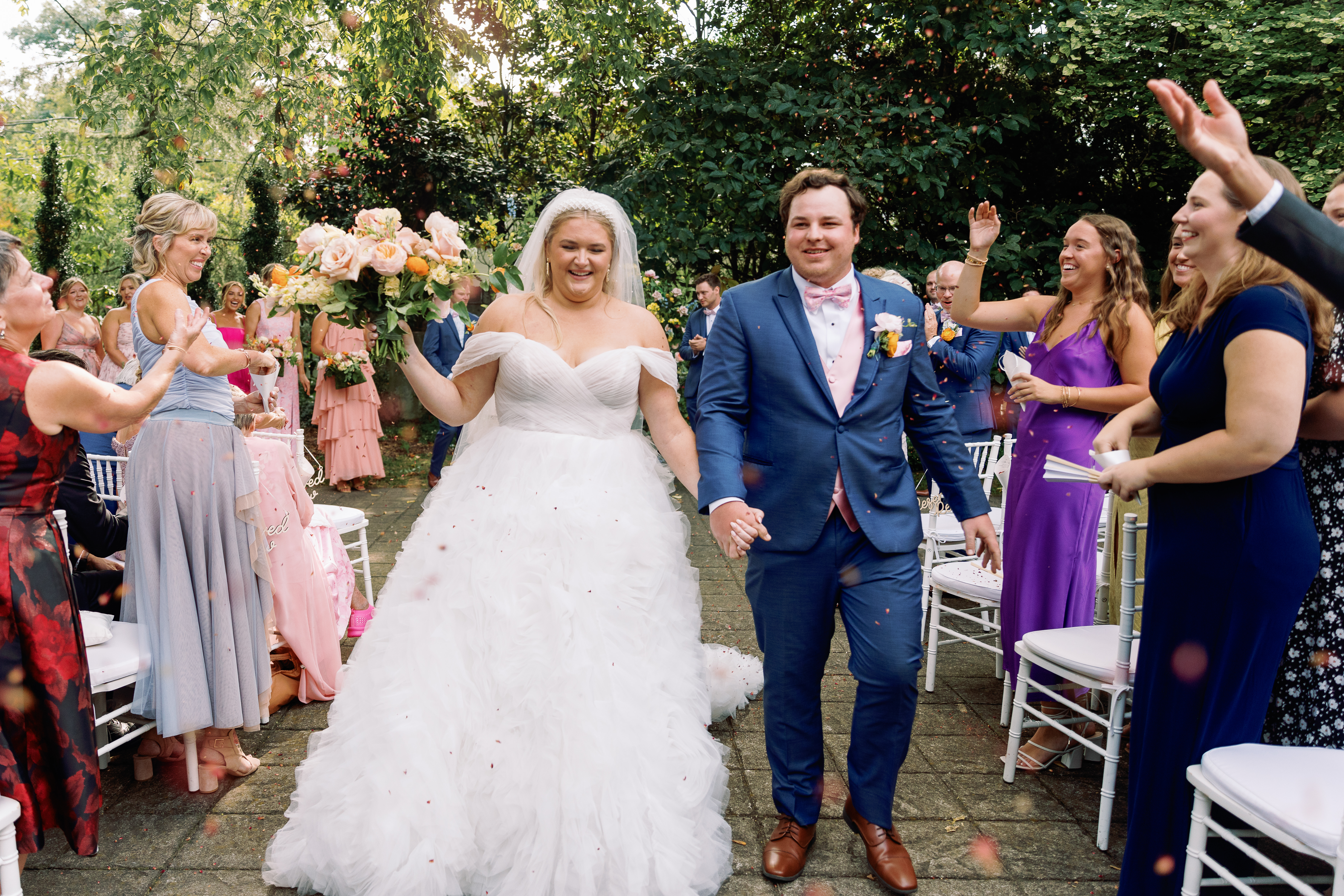 real bride wearing Josefina wedding dress