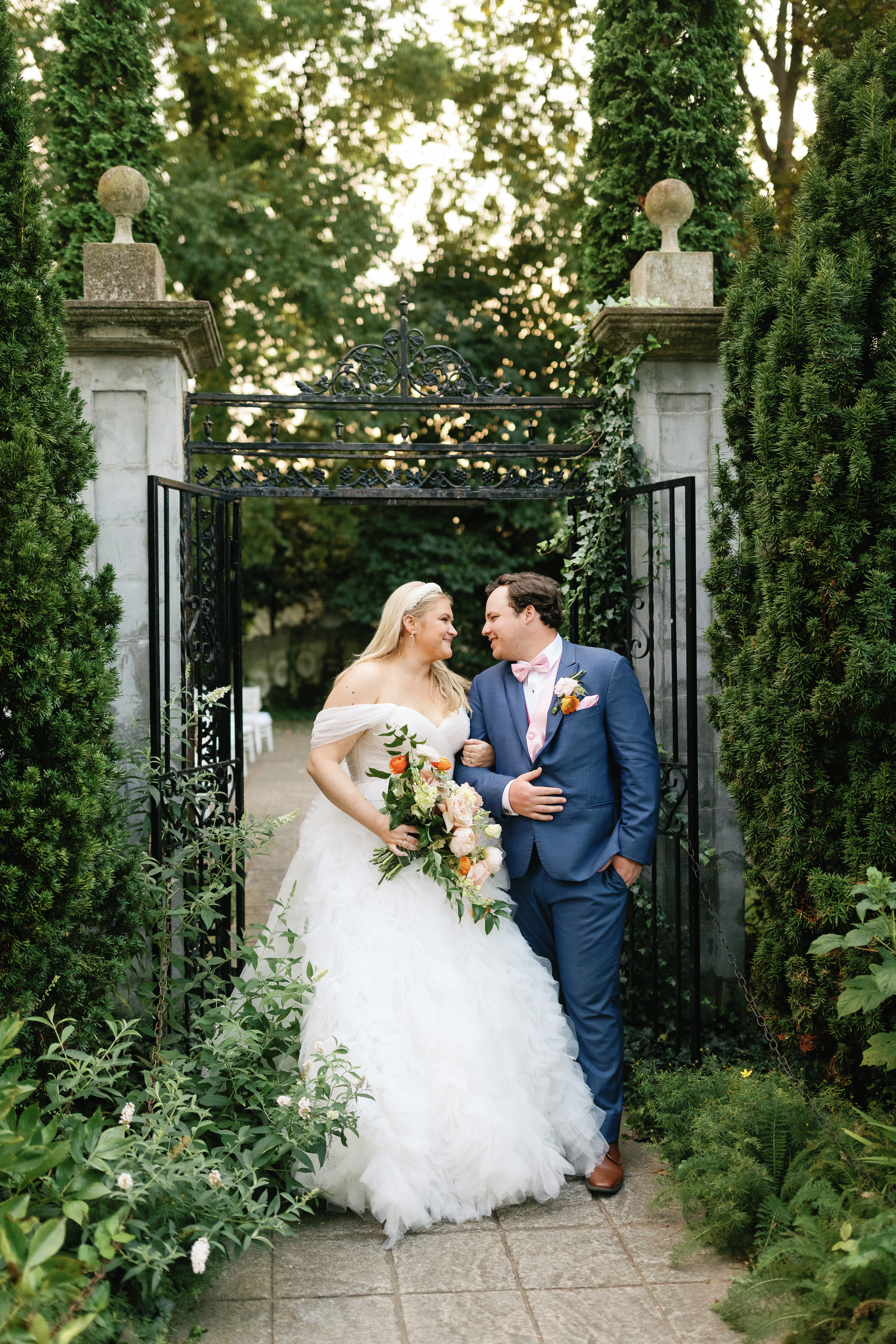 real bride wearing Josefina wedding dress