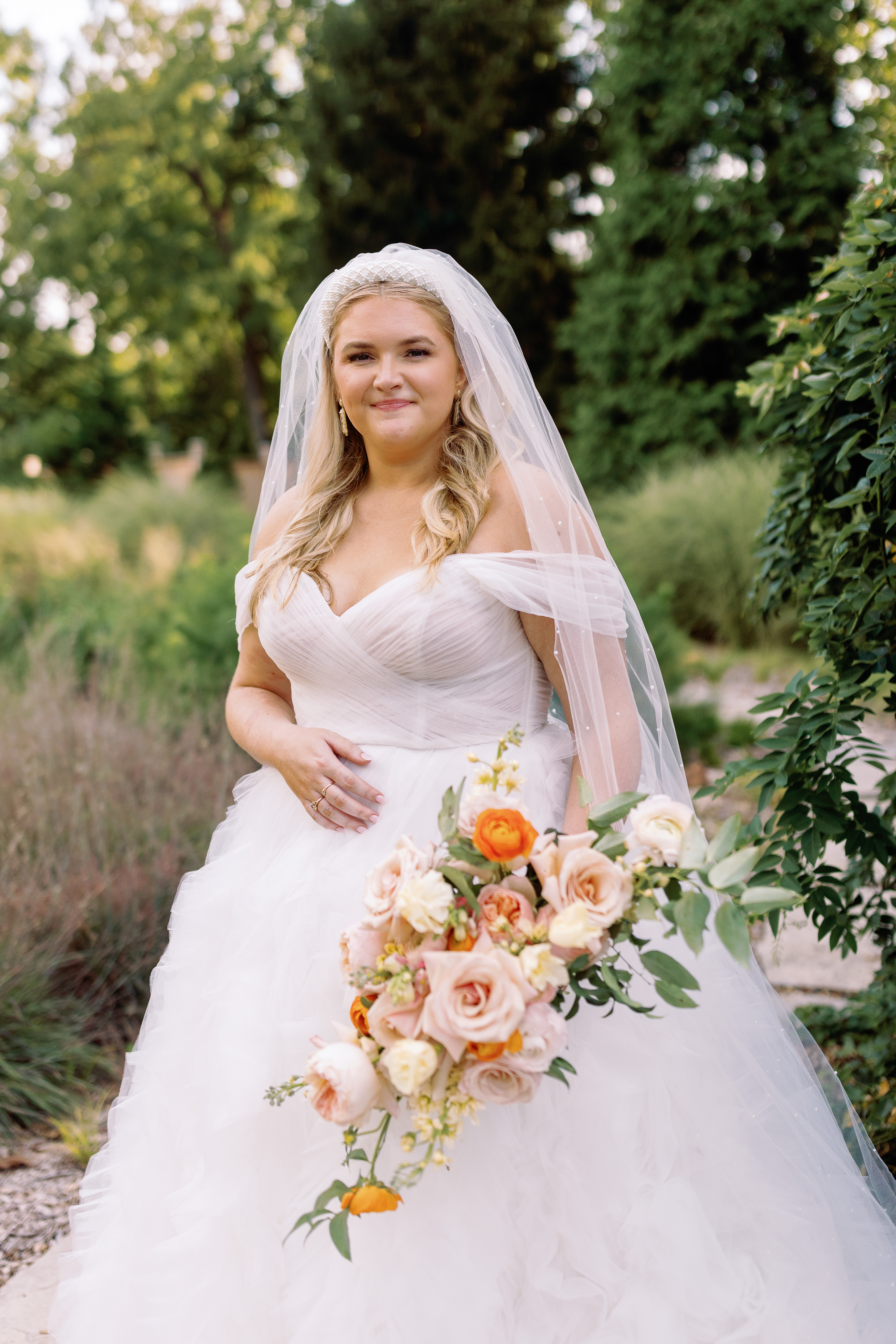 real bride wearing Josefina wedding dress