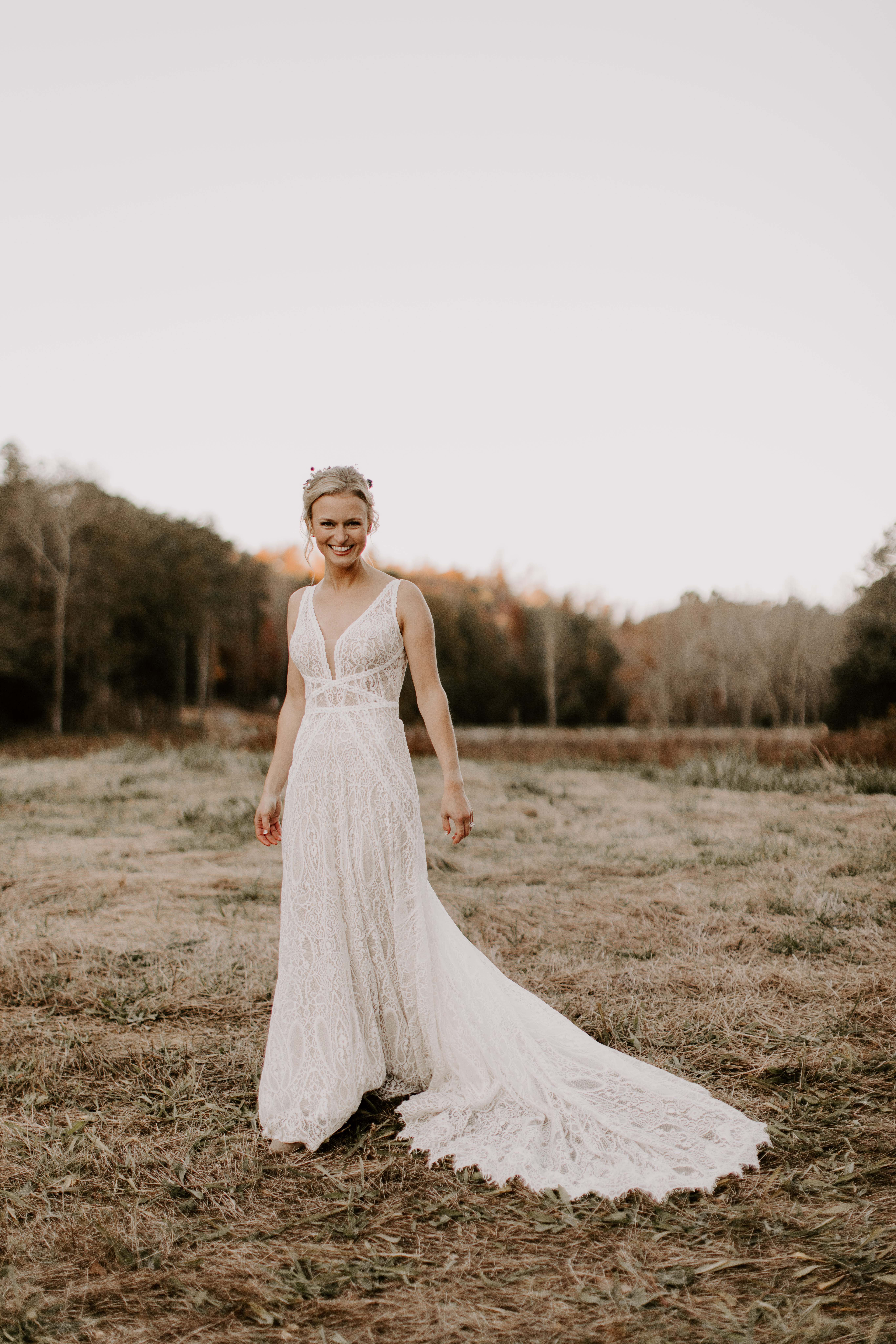 Real boho bride brooke wedding dress