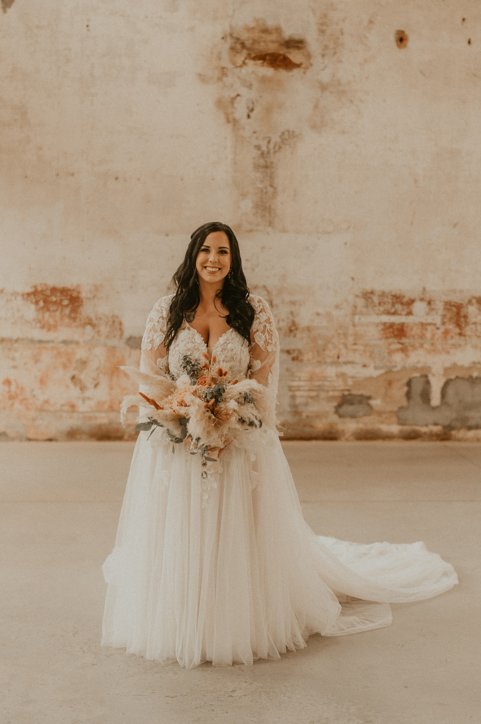 real boho bride wearing felista wedding dress