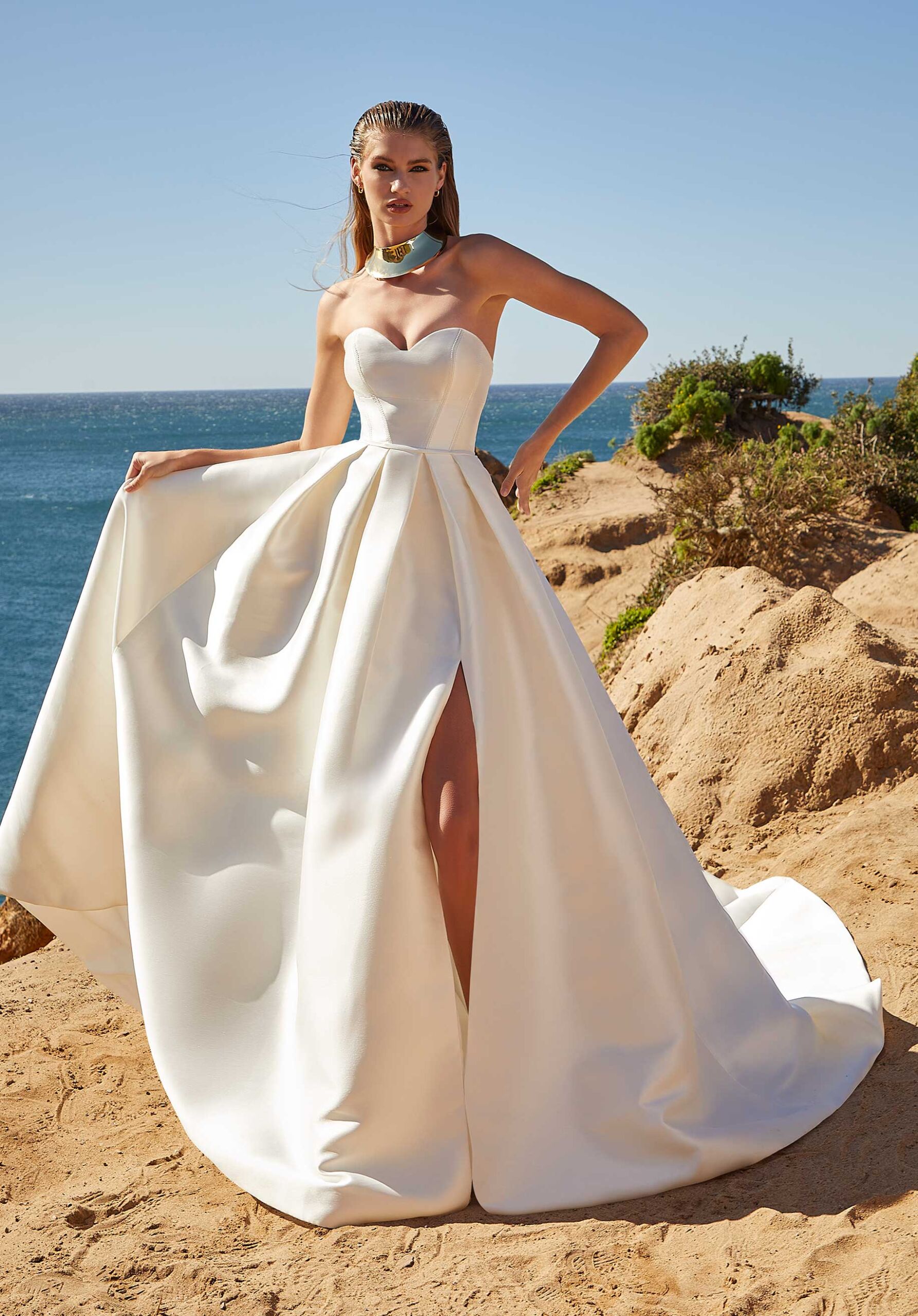 Santorini Greece wedding dress
